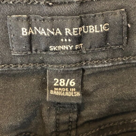 Banana Republic Womens Jeans 28/6 High Rise Skinny Stretch Black Denim Ankle - Picture 7 of 11